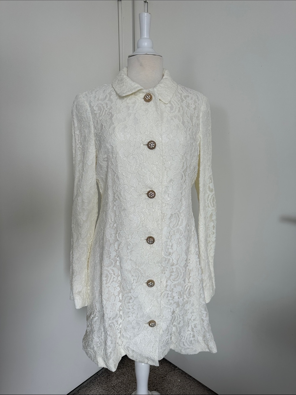 Guess by Marciano Ivory Lace Dress Blazer